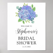 Paarse hydrangea Botanisch Vrijgezellenfeest Welko Poster (Voorkant)