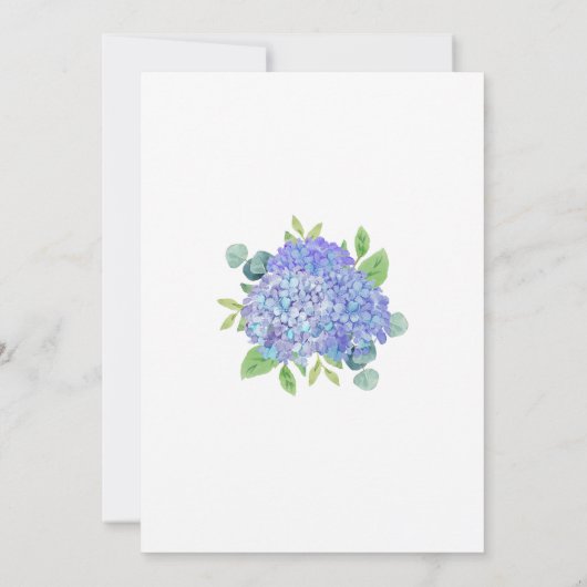 Paarse Hydrangea Botanische Vrijgezellenfeest dank Kaart (Achterkant)