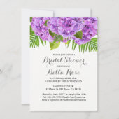 Paarse hydrangea bridal doucheuitnodiging kaart (Voorkant)
