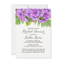 Paarse hydrangea bridal doucheuitnodiging