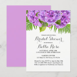 Paarse hydrangea bridal doucheuitnodiging kaart