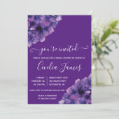 Paarse hydrangea Bridal Shower Kaart (Staand voorkant)