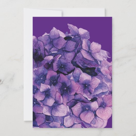 Paarse hydrangea Bridal Shower Kaart (Achterkant)