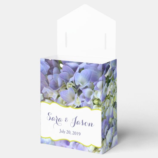 Paarse Hydrangea bruiloft Bedankdoosjes (Geopend)