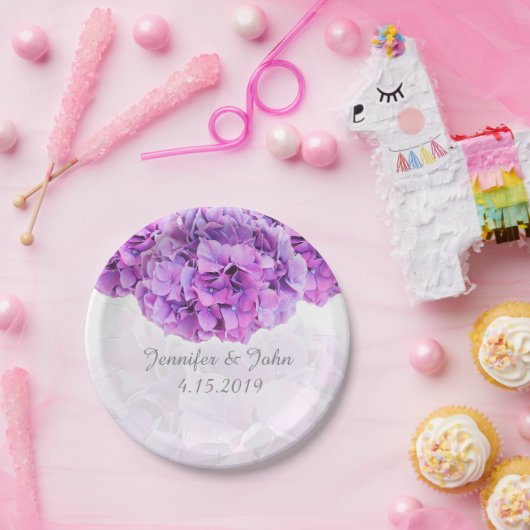 Paarse Hydrangea Bruiloft Collectie Papier Bord (Feest)