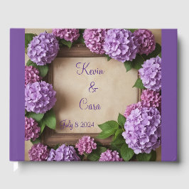Paarse Hydrangea bruiloft Gastenboek