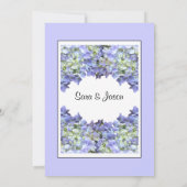 Paarse Hydrangea bruiloft Kaart (Achterkant)
