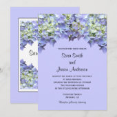 Paarse Hydrangea bruiloft Kaart (Voorkant / Achterkant)