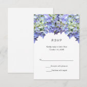 Paarse Hydrangea Eenvoudige Huwelijksreactie RSVP Kaartje (Voorkant / Achterkant)