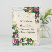 Paarse Hydrangea En Kant Ontvangstkaart Kaart (Staand voorkant)