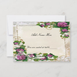 Paarse Hydrangea En Kant Tafelkaart Kaart