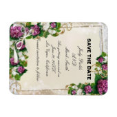 Paarse hydrangea en Lace sparen de datum Magnet Magneet (Horizontaal)