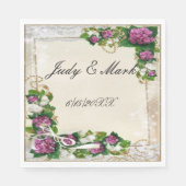 Paarse hydrangea en luipapier servet (Voorkant)