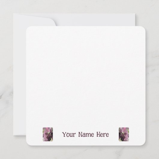 Paarse Hydrangea Flat Bedankt Card (Achterkant)