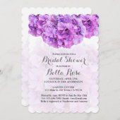 Paarse hydrangea Floral Bridal Shower Invitations Kaart (Voorkant / Achterkant)