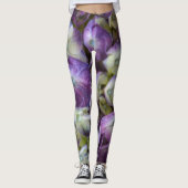 Paarse hydrangea Floral Leggings (Voorkant)