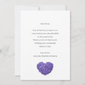 Paarse hydrangea Flower Happy Moederdag Kaart (Achterkant)