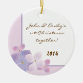 Paarse Hydrangea Flower Personalized Name Ornament (Voorkant)