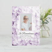 Paarse Hydrangea Flowers Begrafenisdienst Programmakaart (Staand voorkant)