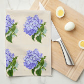 Paarse Hydrangea Flowers  Patroon Theedoek (Quarter Fold)