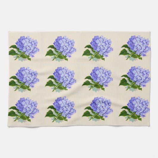 Paarse Hydrangea Flowers  Patroon Theedoek (Horizontaal)