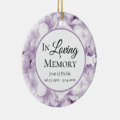 Paarse Hydrangea Flowers Waterverf Memorial Keramisch Ornament (Rechts)