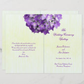 Paarse Hydrangea Folded Wedding Program Sjabloon (Voorkant / Achterkant)