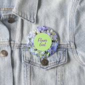 Paarse Hydrangea hortensia Bloemenmeisje Ronde Button 7,6 Cm (In situ)