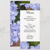 Paarse Hydrangea Huwelijksmenu Kaart (Voorkant / Achterkant)