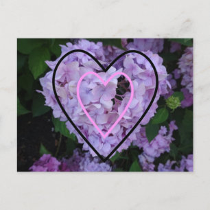 Paarse Hydrangea in Harten DIY Briefkaart