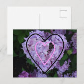 Paarse Hydrangea in Harten DIY Briefkaart (Voorkant / Achterkant)
