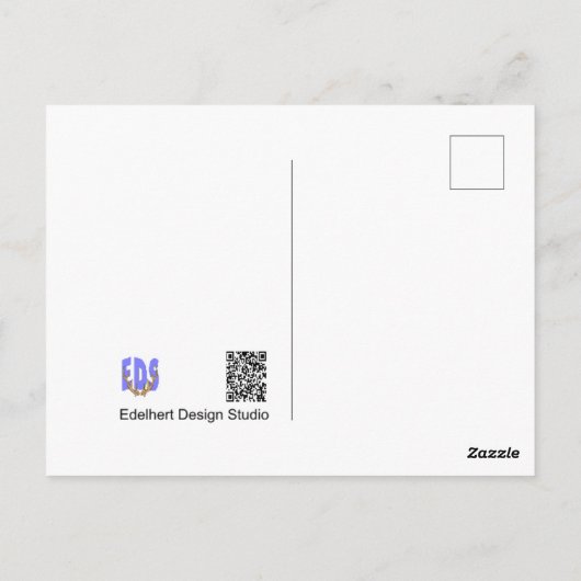 Paarse hydrangea in het hart Haal snel Briefkaart (Achterkant)