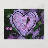 Paarse hydrangea in het hart Haal snel Briefkaart (Voorkant)