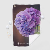 Paarse hydrangea in Natuur Mason Jar Foto Golfhanddoek (Insitu)