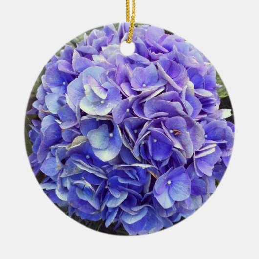 Paarse Hydrangea Keramisch Ornament (Voorkant)
