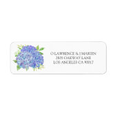 Paarse hydrangea Leaves Floral Wedding Etiket (Voorkant)
