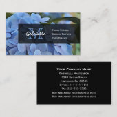 Paarse hydrangea-monogram Visitekaartjes (Voorkant / Achterkant)