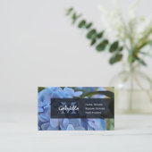 Paarse hydrangea-monogram Visitekaartjes (Staand voorkant)