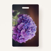 Paarse hydrangea op foto van Mason Jar Badge (Achterkant)