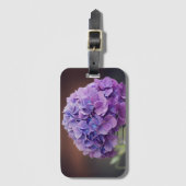 Paarse hydrangea op foto van Mason Jar Bagagelabel (Voorkant (verticaal))