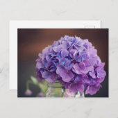 Paarse hydrangea op foto van Mason Jar Briefkaart (Voorkant / Achterkant)