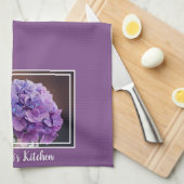 Paarse hydrangea op foto van Mason Jar Theedoek (Quarter Fold)