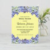 Paarse Hydrangea op Geel Vrijgezellenfeest Kaart (Staand voorkant)