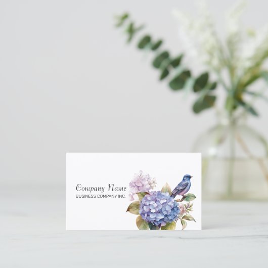 Paarse Hydrangea Opvallen met Charm Visitekaartje (Staand voorkant)