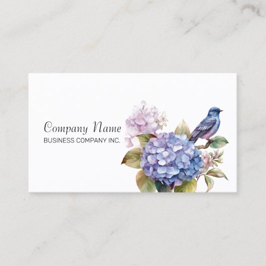 Paarse Hydrangea Opvallen met Charm Visitekaartje (Voorkant)