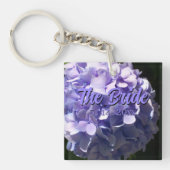 Paarse Hydrangea paarse bloemen voor de Bruid Sleutelhanger (Voorkant)