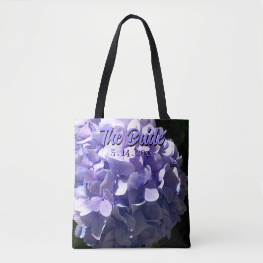 Paarse Hydrangea paarse bloemen voor de Bruid Tote Bag (Voorkant)