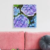 Paarse Hydrangea Plant Canvas Afdruk (Insitu (Woonkamer))