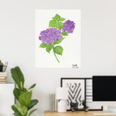 Paarse Hydrangea Poster (Thuiskantoor)