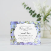 Paarse Hydrangea repetitie diner Kaart (Staand voorkant)